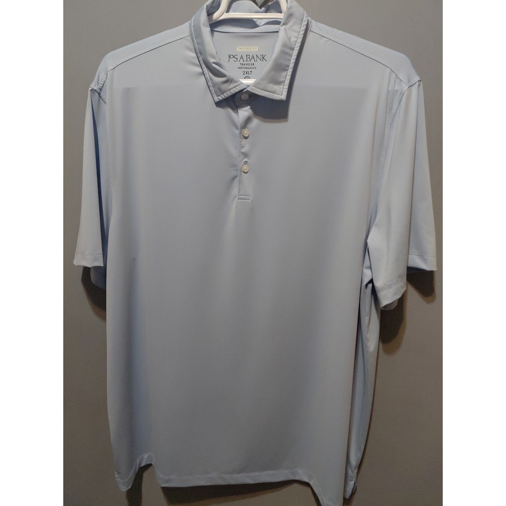 Jos A Bank Traveler Performance Polo Shirt Mens 2XLT Blue Antimicrobial UV Prote